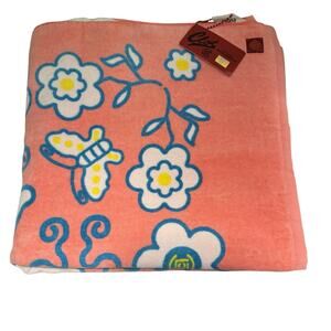 Clot Graphic Print Pink Lounge Beach Bath Towel Cotton Clot Apparel 120$ NWT